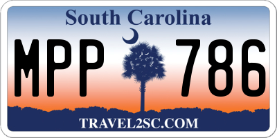 SC license plate MPP786