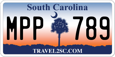 SC license plate MPP789