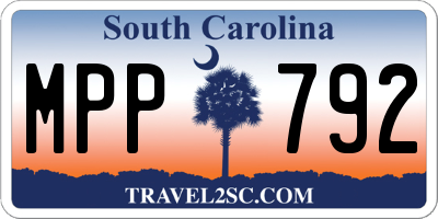 SC license plate MPP792