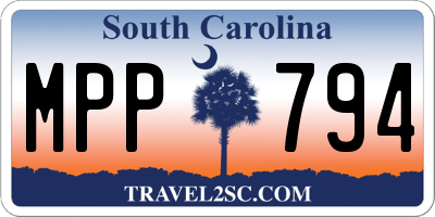 SC license plate MPP794