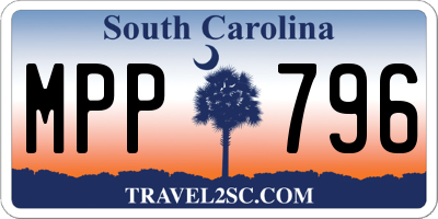 SC license plate MPP796