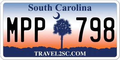 SC license plate MPP798