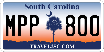 SC license plate MPP800