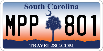 SC license plate MPP801