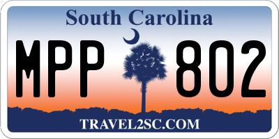 SC license plate MPP802