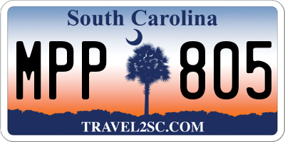 SC license plate MPP805