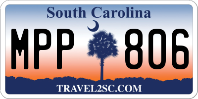 SC license plate MPP806