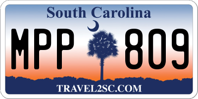 SC license plate MPP809