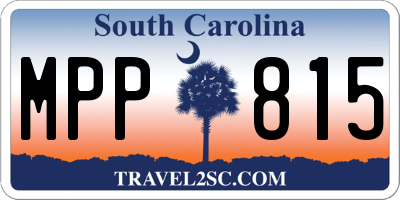 SC license plate MPP815