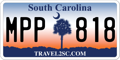 SC license plate MPP818