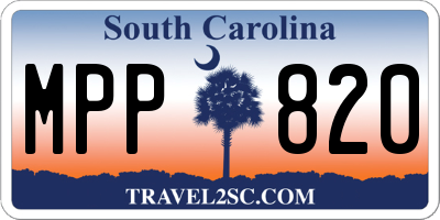 SC license plate MPP820