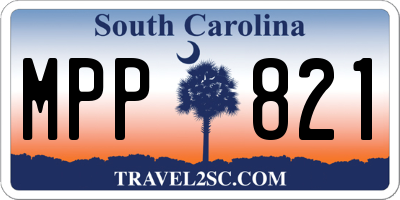 SC license plate MPP821