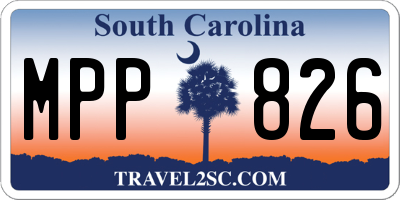 SC license plate MPP826