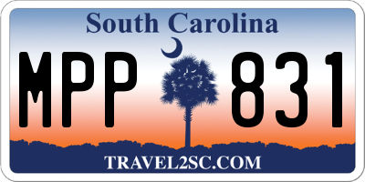 SC license plate MPP831
