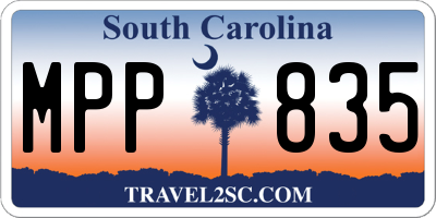 SC license plate MPP835