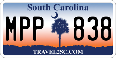 SC license plate MPP838