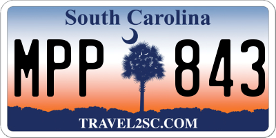 SC license plate MPP843