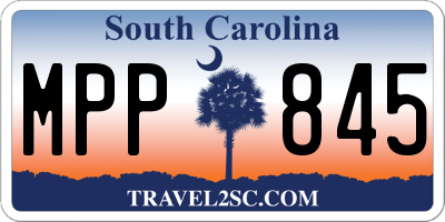 SC license plate MPP845