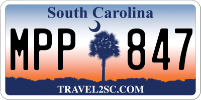 SC license plate MPP847