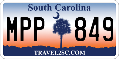 SC license plate MPP849