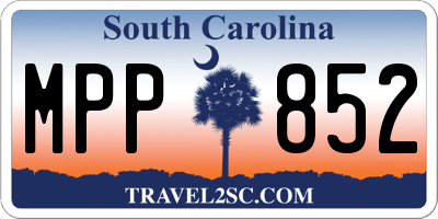 SC license plate MPP852