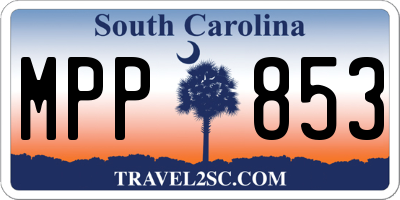 SC license plate MPP853