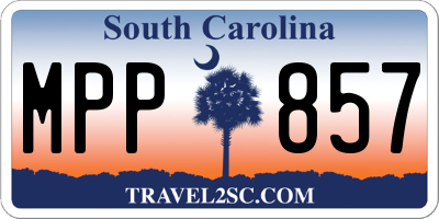 SC license plate MPP857