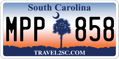 SC license plate MPP858