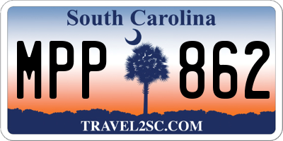 SC license plate MPP862