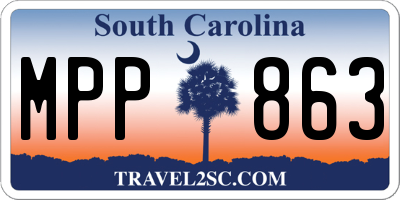 SC license plate MPP863