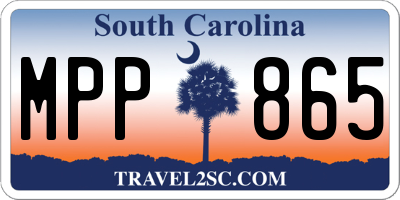 SC license plate MPP865
