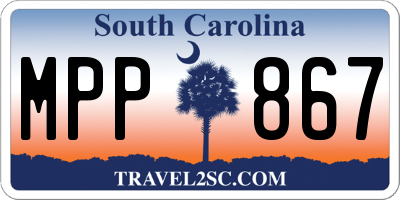 SC license plate MPP867