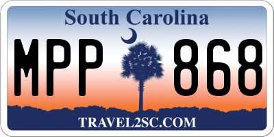 SC license plate MPP868