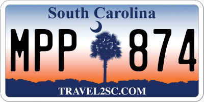 SC license plate MPP874