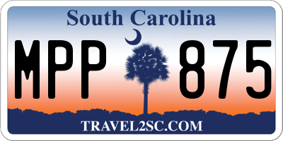 SC license plate MPP875