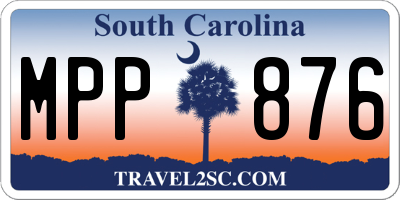SC license plate MPP876