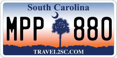 SC license plate MPP880