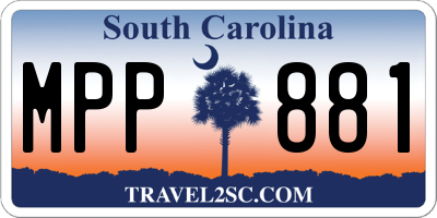 SC license plate MPP881