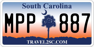 SC license plate MPP887