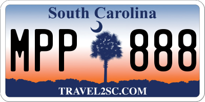 SC license plate MPP888