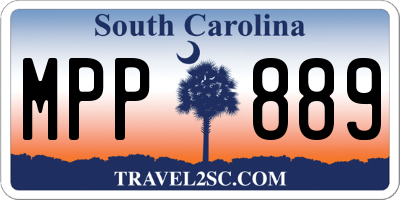SC license plate MPP889