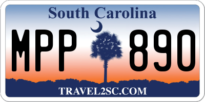 SC license plate MPP890