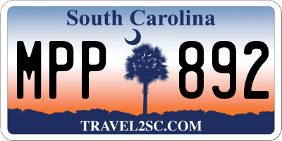 SC license plate MPP892