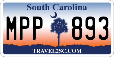 SC license plate MPP893