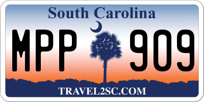 SC license plate MPP909