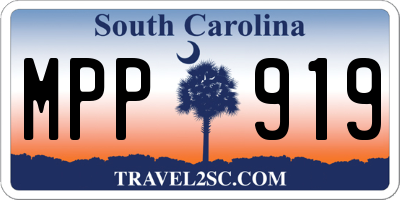 SC license plate MPP919