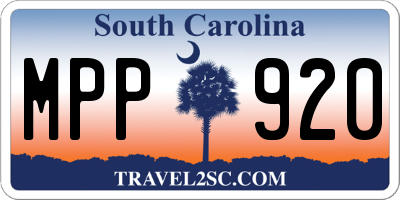 SC license plate MPP920
