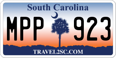 SC license plate MPP923