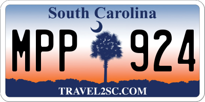SC license plate MPP924