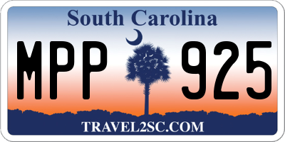 SC license plate MPP925